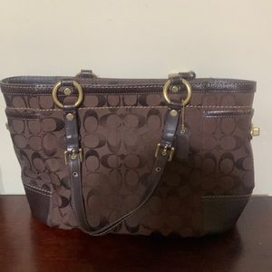 Coach Bag brown and purple- signature style